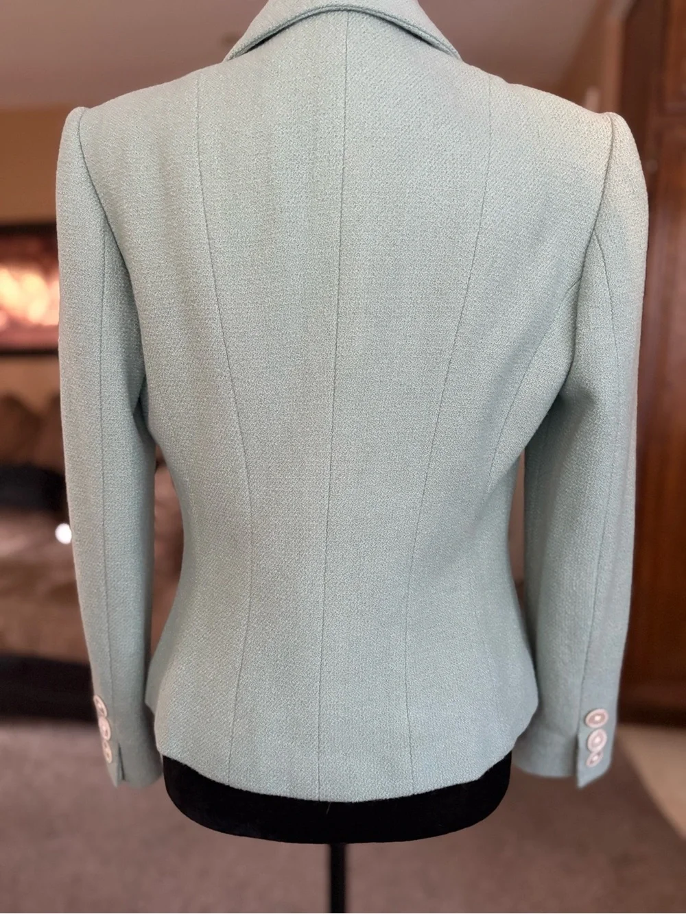 Ralph Lauren Purple Label Women's Mint Tailored Button-Front Blazer Size 8 - Picture 6 of 16